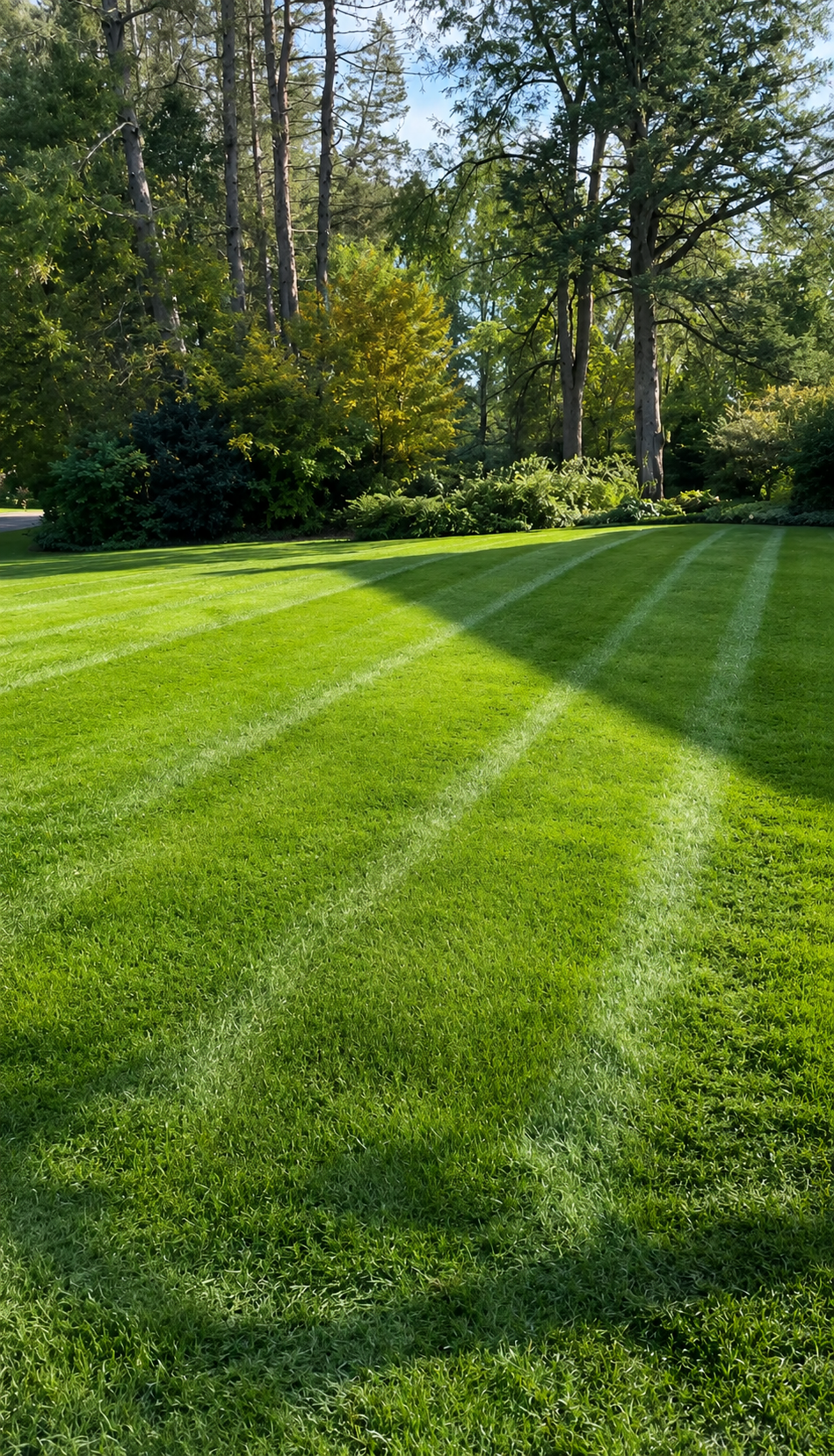 Perfectly striped lawn maintained by DSK